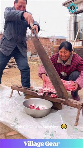 My Butcher Uses a Knife, But THEIRS is a GIANT Meat GUILLOTINE! 😂 This is PEAK Comedy! #meat #funny