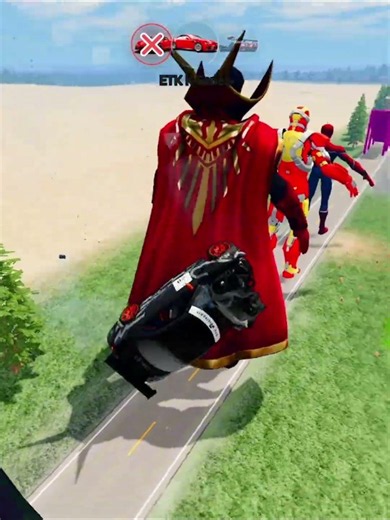 🚗Cars vs Marvel Heroes🦸 #beamngshorts