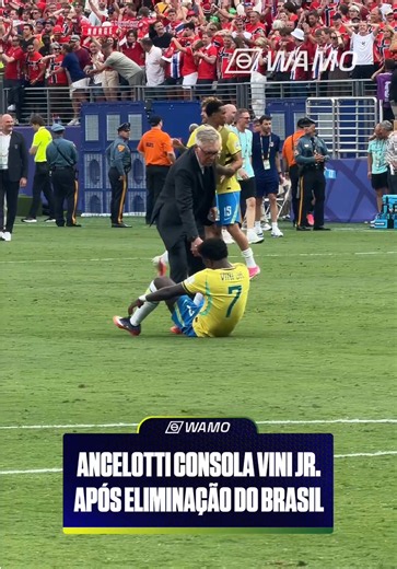 Ancelotti foi na direção do Vini Jr. após o apito final da eliminação contra a Noruega. Siga o Canal Wamo e acompanhe tudo sobre a Seleção Brasileira na Copa do Mundo 2026 📲 #CanalWamo #SeleçãoBrasileira #CopadoMundo