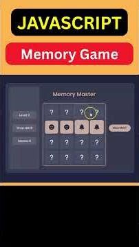 Javascript memory game | #shorts #javascript #css #html