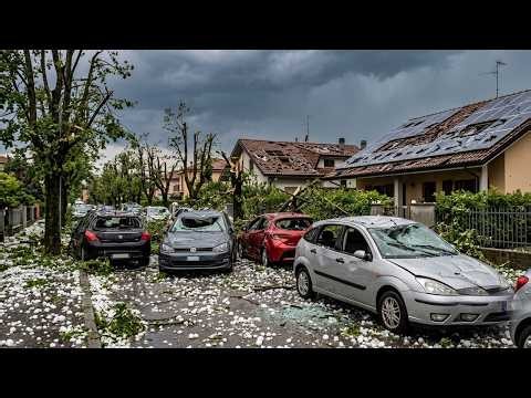 Italy Under Attack!  Giant Hail, Violent Winds, and Superstorms Turn Summer Into Chaos in Brescia.