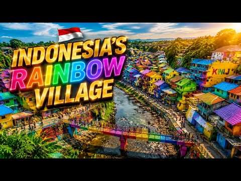 🇮🇩 Indonesia’s Rainbow Village 🌈 Stunning 4K Drone Tour of Jodipan Malang