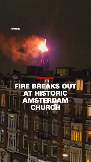 Flames tore through the steeple of Vondelkerk in Amsterdam over New Year's, forcing evacuations as debris fell onto nearby homes. No casualties have been reported, and the cause is under investigation. | CNN International
