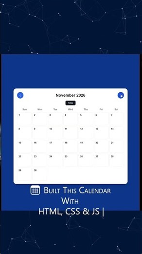 Build a Calendar with HTML, CSS & JavaScript 📅 | #1codesnippet