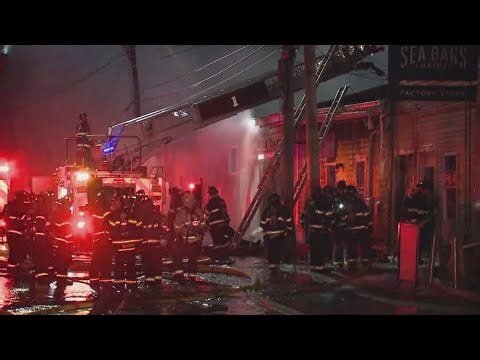 Business owners report power outage amid large fire at Portland Pier