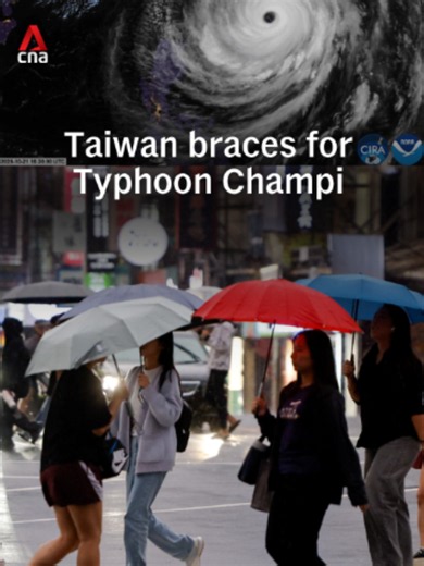 Taiwan issued a land warning and cancelled more than 100 flights ahead of Typhoon Champi's expected landfall on Friday (Oct 23). The storm is due to pass northeastern Taiwan, turn north toward the Chinese coast and eventually move into southern Japan. #taiwannews #taiwan #typhoonchampi (Thumbnail photo: CSU/CIRA and JMA/JAXA/Handout via Reuters)