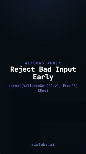 PowerShell Parameter Validation: ValidateSet Before It Runs