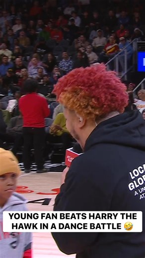 This young fan's New Year's resolution was to beat Harry the Hawk in a dance battle... and he succeeded! 🕺 MIN-ATL • NBA League Pass Tap to watch ➡️ https://www.nba.com/how-to-watch-game-redirect/0022500463?partnerRef=NBA&platform=Facebook&surface=Post | NBA