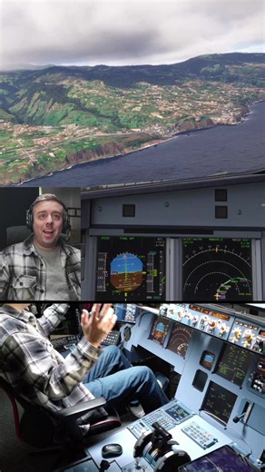 windy landing into Funchal Madeira Airport ✈️ #a320 #fenixa320 #diycockpit #flightsim #msfs2024