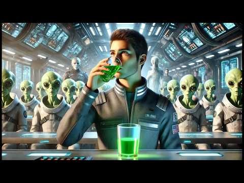 Aliens vergifteten Wasser. Mensch trank es. Aliens erstarrten vor Schock.