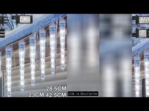 Christmas Icicle Lights Winter Eave Window Chaser LED Meteor Shower Hanging Icicle String Lights Con