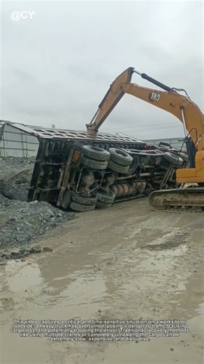 The SMART Way to Flip a Truck! 🚛 How a Digger Saves the Day