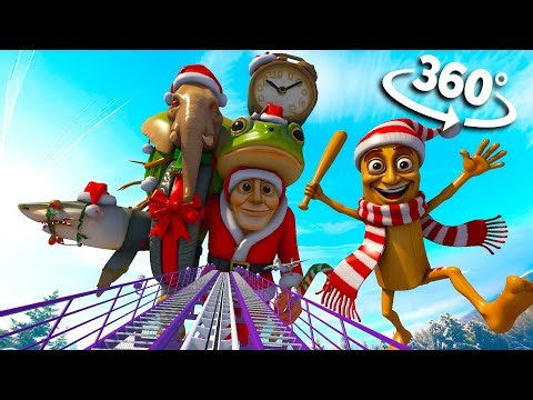 🎄360° MERRY CHRISTMAS Roller Coaster Ride | 8K VR