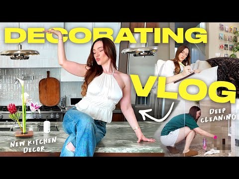 Decorating the New Kitchen + Deep Cleaning My Bathroom!! 🏡