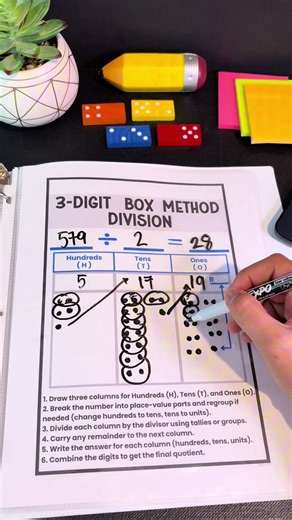 Struggling with long division? 👀 This box method makes division organized, visual, and easy to follow! 📚 Link: https://lifteach.com/simple-math-guide-for-kids/ - #teachmath #longdivision #mathtutor #mathskills #mathresources