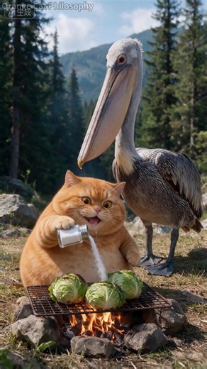 Brawn Brains! Fat Tiger Rescues Fat Orange.#funny #animals #animation #cat #anime