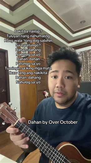 Currently listening to Over October songs. Naeenjoy ko sya pakinggan. Its so nice haha. Currently sila lamang ng playlist ko at the ridleys haha. #mayukulelekaba #ukulelecover #coversong #opm #dahan