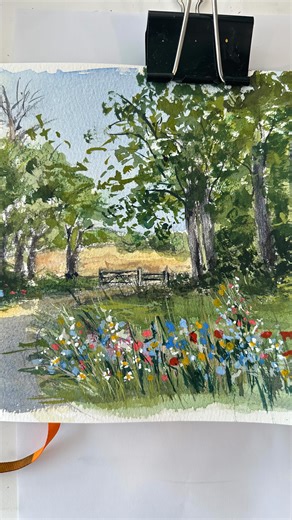 Artist/ teacher/ illustrator on Instagram: "Easy & simple watercolor landscape using new supplies you might have gotten for Xmas! Click the link in my profile to watch Patreon members get the extended version. I go over how to not be afraid to just play in your scrapbook on the tutorial because that’s the most important thing of all.! Really it’s all about the process and learning to play with the things that you have because that’s the best way you’re going to grow. Do not get timid and precise