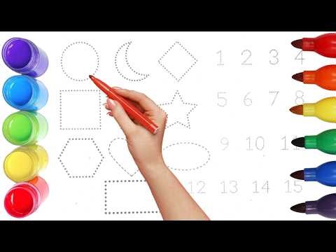 1 to 15 Number Writing Practice | Dot Tracing Numbers and shapes for Kids | Learn to Write 1–15