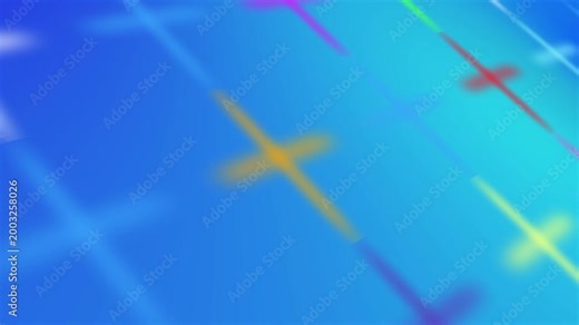 Abstract Colored 3D gradient crosses background animation blurry design
