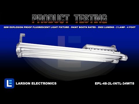 68W Explosion Proof Fluorescent Light Fixture - Paint Booth Rated - 5900 Lumens - 2 Lamp - 4 foot