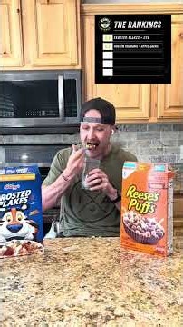 Reese’s Puffs + Frosted Flakes = elite? 🥣🔥 Rate it! #ReesesPuffs #FrostedFlakes #BowlScience