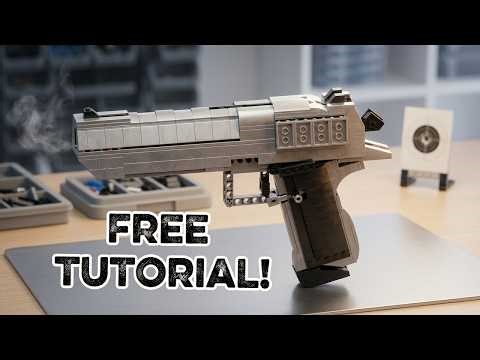 LEGO Desert Eagle FREE Tutorial - Actually Shoots!