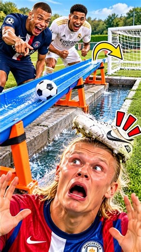 Haaland's Football Bridge FAILED… Then Mbappé Had a Genius Idea! ⚽😂 #Shorts #Haal