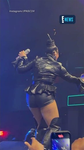 Nelly dances to her husband Nelly's song "Hot In Herre" during a performance at Fontainbleau Vegas.