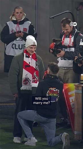 Queer amateur football referee proposes at Cologne football stadium | DW News