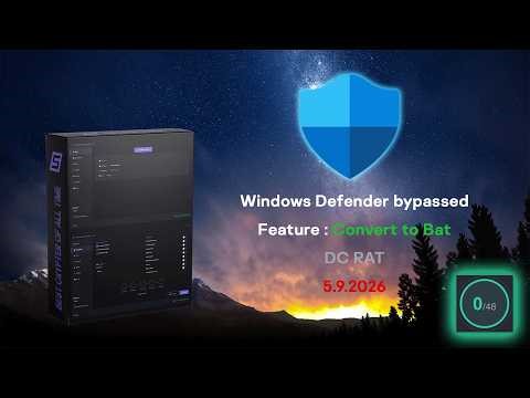 FUD Crypter Windows Defender bypassed with DC RAT | Feature : Convert to Bat | 5.9.2026