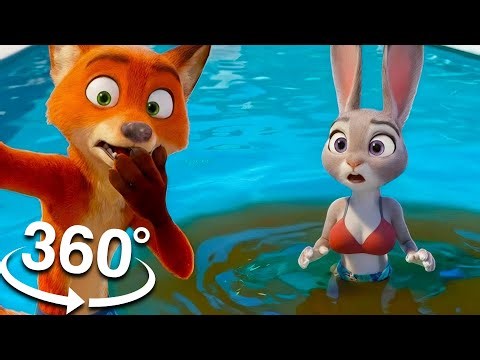 360° Zootopia : Nick Wildes & Judy Hopps Movie Compilation ! | VR 4K