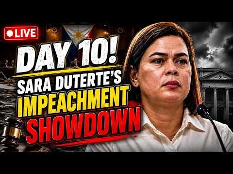 LIVE: Philippine Senate Hearing LIVE| VP Sara Duterte Impeachment Trial Day 10 | Live News