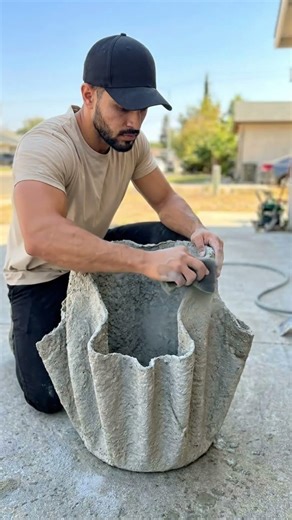 Cement Cloth Planter Making Process 🌱 Satisfying Cinematic Video | DIY Garden Pot Magic