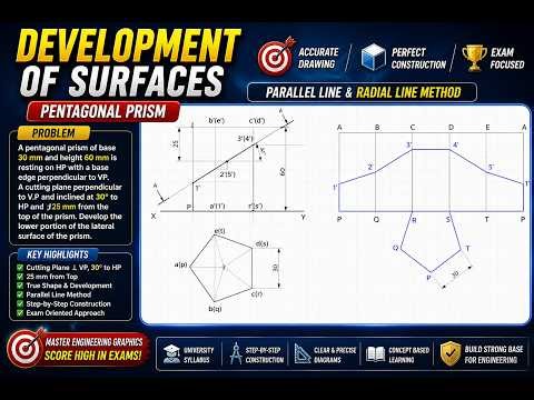 Development of Surfaces – 2 | Engineering Graphics Made Easy (CAD Method)