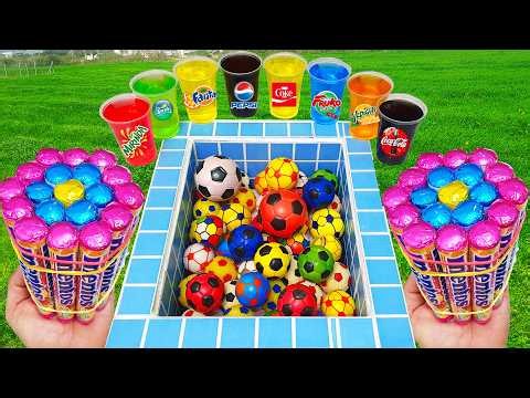 Experiment: Coca Cola Of Fanta VS Popular Sodas !!! Fruko, Sprite, Pepsi, 7up and Mentos in the Pool