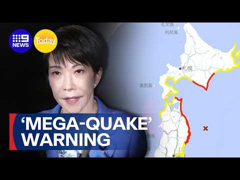 Rare 'mega-quake' warning issued as thousands told to evacuate in Japan | 9 News Australia