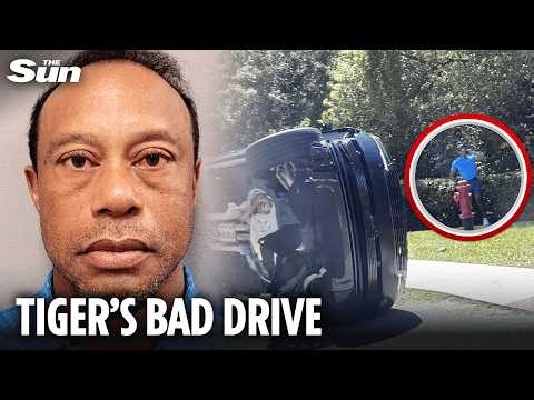 Tiger Woods' bleary-eyed mugshot emerges as he's released from jail on DUI charges following crash