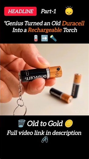This Old Duracell Battery Became a Rechargeable Torch 😳🔋 | Genius DIY Hack | #innovation #innovation