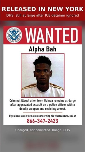 DHS: Man Charged With Assaulting NYPD Officer Released, Still at Large #Shorts