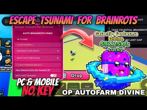 Escape Tsunami For Brainrots Script *NO KEY* - AUTO FARM TELEPORT, DUPE, TP TO END, ANTI-TSUNAMI