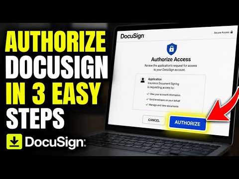 How to authorize with DocuSign for signing insurance documents securely - Step By Step