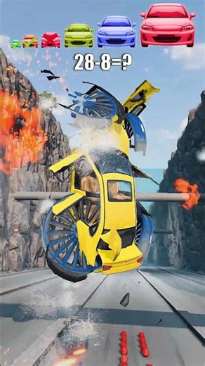 Big and Small Car vs Barrel of explosives-🚘