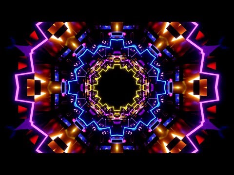 1 Hour 4k Abstract Relaxing Trippy Kaleidoscope Visuals Metallic Color Neon background Video Loop