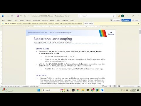 New Perspectives Excel 365 | Module 7: End of Module Project 2 Blackstone Landscaping