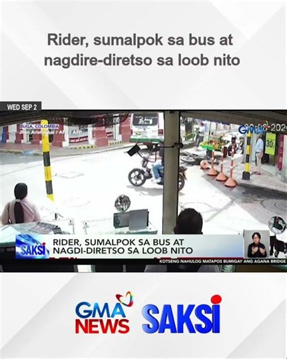 Rider, sumalpok sa bus at nagdire-diretso sa loob nito | Saksi