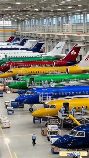 ＂Private jet hangar＂ ✈️#PrivateJet #JetHangar #LuxuryAviation