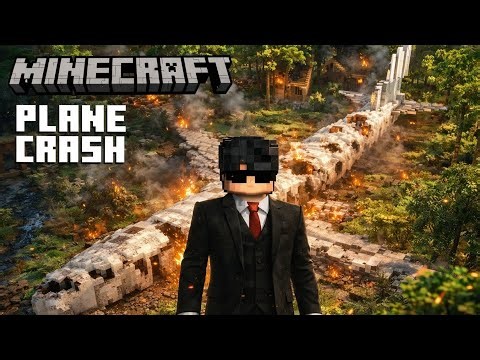 A realistic plane crash in Minecraft! 😱Can I survive after the crash? Watch till the end! ✈️💥