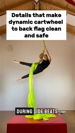 Dynamic cartwheel to back flag tutorial #shorts #aerialsilks #aerial #acrobatics #circus