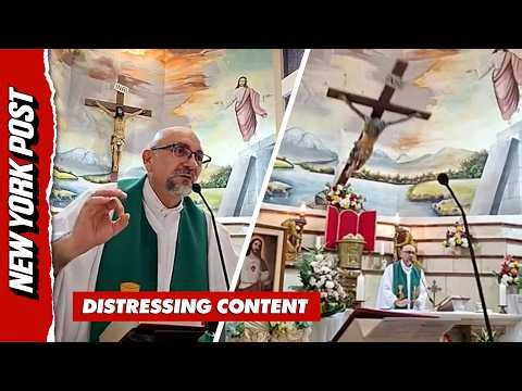 Horrifying Moment Massive Crucifix Falls on Priest, Killing Him During Livestreamed Mass